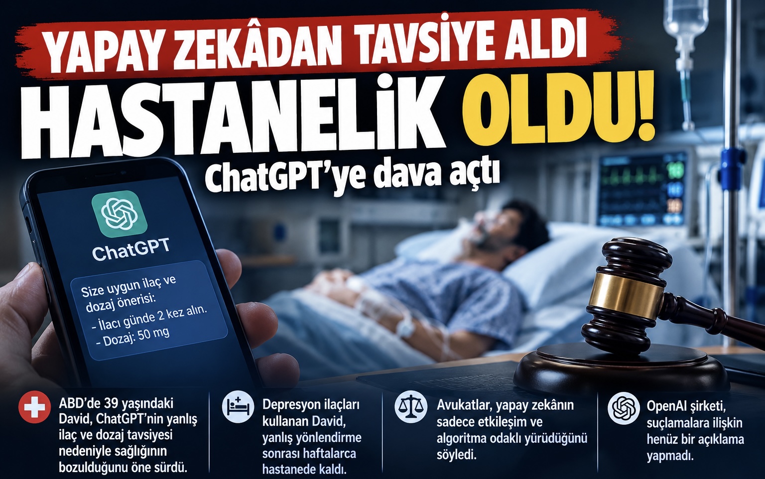 Yapay Zekâdan Tavsiye Aldı, Hastanelik Oldu! ChatGPT’ye Dava Açtı
